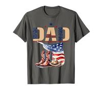 Papa The Man Myth Legend Patriotic Cowboy & Drapeau Fête des Pères T-Shirt