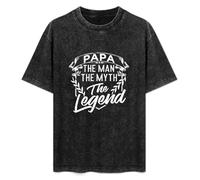 Papa The Man The Myth The Legend Dad Gifts Super Brave Hero Black T-Shirt Printed Tee Graphic Top for Men Unisex Shirt S