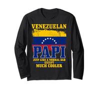 Papa vénézuélien Drapeau Venezuela Fierté drôle Fête des Pères Manche Longue