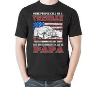 Papa Veteran T Shirt Army The Most Important Dad Father's Day Memorial Day Gift Manches Courtes(XX-Large)