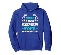Papa Vraiment Cool Futur Père Annonce de Grossesse Humour Sweat à Capuche, Unisexe pour Adultes, Bleu Royal, M