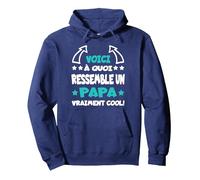 Papa Vraiment Cool Futur Père Annonce de Grossesse Humour Sweat à Capuche, Unisexe pour Adultes, Bleu Marine, S
