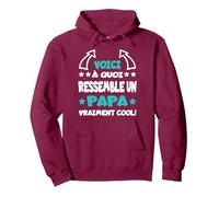 Papa Vraiment Cool Futur Père Annonce de Grossesse Humour Sweat à Capuche, Unisexe pour Adultes, Marron, XL
