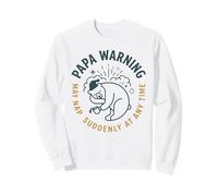Papa Warning May Nap Suddenly, Illustration d'un Ours drôle Sweatshirt