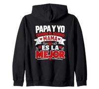 Papa Y Yo Estamos De Acuerdo Mama Citation Graphique Famille Mejor Sweat à Capuche