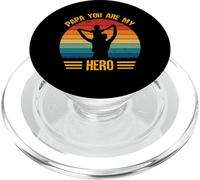 Papa You are My Hero rétro Vintage Dad and Son fête des pères PopSockets PopGrip pour MagSafe