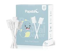 Papablic Lot de 40 nettoyeurs de langue pour bébé, nettoyeur de gencives avec poignée en papier pour bébés et nourrissons âgés de 0 à 2 ans