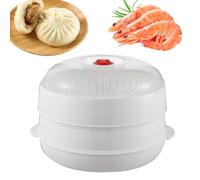 Papaçon micro-ondes avec couvercle et plateau - 2,5 L de cuisine de cuisine à vapeur pour un chauffage efficace des repas, boulettes, de la viande, du bacon, du maïs, des plats de pomme