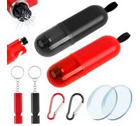 PAPAcroscoma 2 en 1 Coupe-Ceinture et Marteau de Secours : 2 Brise-vitres avec Coupe-Ceinture, Mousqueton, sifflet de Secours, Marteau de sécurité Portable pour Voitures et Bus