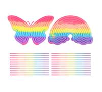 PAPAcroscoma Tableau D'activité Sensorielle pour Enfant: 2 Pièces Arc-en-Ciel Double Sided Jouet Sensoriel pour Soulager Le Stress TDAH et Autisme et 22 Cordes