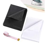 PAPAcroscoma Tissu polaire thermocollant mètre ruban : lot de 2 inserts thermocollants 300 x 100 cm 55-60 g/m² Blanc et noir, léger pour la couture de plis, la broderie renforcée et les vêtements