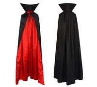 papapanda Vampire Cape Capuche Col Montant Manteau Noir Rouge Adultes 1,6m