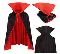 papapanda Vampire Enfants Cape Capuche Col Montant Manteau Noir Rouge