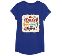 Papa's The Name, Spoiling's The Game - Cadeau pour Grand-père T-Shirt, Fille, Bleu Royal, S