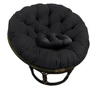 Papasan Coussin de Chaise, Coussin Rond surrembourré de 4 kg, pour Chaise à œufs d'intérieur, Chaise Soucoupe, siège de Sol, balancelle, 110 cm (Coussin Uniquement) (Noir)