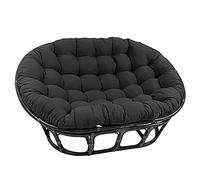 Papasan Coussin de chaise d'extérieur imperméable pour balancelle en rotin, design double surdimensionné avec attaches, rehausseur de confort et de style, design arc à quatre coins