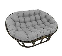 Papasan Coussin de chaise d'extérieur imperméable pour balancelle en rotin, design double surdimensionné avec attaches, rehausseur de confort et de style, design arc à quatre coins