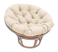 Papasan Coussin de chaise rond, imperméable et confortable - XL - Beige - 110 x 110 cm