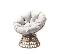 Concept Usine – Fauteuil Papasan rotatif effet rotin avec coussin marron