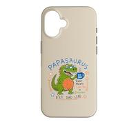 Papasaurus Number One Dad Funny Dinosaur Rex Fête des pères Coque pour iPhone 16