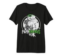 Papasaurus Rex Dinosaure Papa Saurus Cadeau Fête des Pères T-Shirt Haut de Gamme
