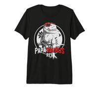 Papasaurus Rex Dinosaure Papa Saurus Cadeau Fête des Pères T-Shirt Haut de Gamme
