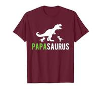 Papasaurus T-Rex Papa | 2 enfants Dino Papa | Dinosaure T-Shirt