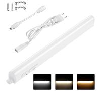 papasbox 4W 30cm LED Cuisine Sous Meuble Reglette Eclairage 3000K 4500K 6500K | LED Cuisine Réglette avec Interrupteur et Prise