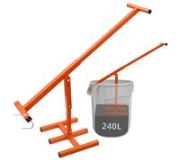 papasbox Compacteur manuel robuste pour poubelle à roulettes 120 L/240 L avec 2 crochets réglable en hauteur pour la maison, le parc et le jardin (orange)