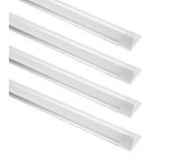 papasbox Paquet de 4 plafonniers LED 40 W, tube tube ultra fin de 120 cm, blanc chaud 3200 K 4800 lm, bande lumineuse linéaire avec angle de faisceau de 130 °, lampe d'atelier à tube fluorescent