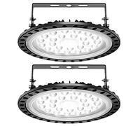 papasbox UFO High Bay Light, 2 x 100W LED UFO 6000K-6500K Projecteur LED d'éclairage 120° Spot Lamp pour Garage Atelier Gymnase