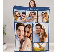 papasgix Plaid Personnalisé Photo Couverture Personnalisée Photo avec Texte Personnalisé Cadeau Noel Cadeau Anniversaire Personnalisée pour Famille, Amants, Animaux de Compagnie, Amis(A,150x200cm)