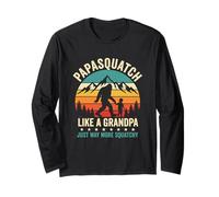 Papasquatch comme Un Grand-père, Juste Un Papa Bien Plus accroupi et drôle Manche Longue
