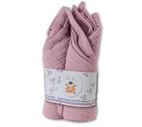 PAPATE - Lot de 2 Langes Bébé 50x50cm en Coton Bio Ultra Doux - Multi-usages : Doudou, Bavoir, Tapis à Langer - Absorbants & Séchage Rapide - Fabriqués en France - Rose