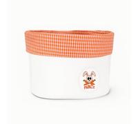 PAPATE Panier de Rangement Bébé en Coton Bio - Motif Vichy Orange - Idéal pour Langes, Lingettes et Produits de Change - Made in France - 35x20x15 cm