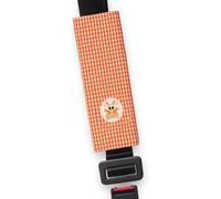 PAPATE Protège Ceinture de Sécurité en Coton Bio - Confort Doux et Sécurisé - Fabriqué en France - Taille 23 cm - Coloris Vichy Orange