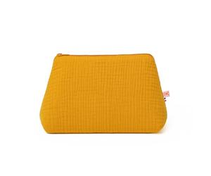 PAPATE Trousse de Toilette Bébé en Coton Bio - Douce et Imperméable - Made in France - Idéale pour Les Déplacements et Le Sac à Langer (Honey)