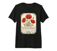 Papaver Rhoeas Graines de Pavot commun Vintage T-Shirt Haut de Gamme