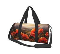 Papaver Somniferum Sac de voyage rond pliable pour homme et femme Noir Taille unique, Noir , Taille unique
