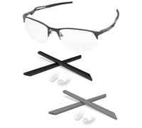 PapaViva Kit de remplacement en caoutchouc pour nez et embouts pour Oakley Wire Tap 2.0 RX OX5152, noir/gris, 2 Sets