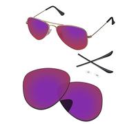 PapaViva Lentilles de rechange et kits en caoutchouc compatibles avec lunettes de soleil Ray-Ban Aviator RB3044 52 mm Midnight Sun Pro+ antireflet polarisées