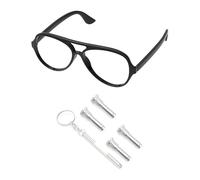 PapaViva Lot de 2 paires de vis à branches de rechange pour lunettes de soleil Ray-Ban RB3016/RB4126/RB4259/RB4306/RB5154/RB8319CH/RB3387/RB2185 - Argent (fente plate)