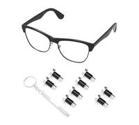 PapaViva Lot de 4 paires de vis à branches de rechange pour lunettes de soleil Ray-Ban RB3543/RB3530/RB4265/RB3476/RB4175/RB8301/RB3016/RB3498 - Argent (fente plate)