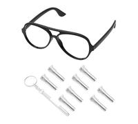 PapaViva Lot de 4 paires de vis à branches de rechange pour lunettes de soleil Ray-Ban RB4125/RB3498/RB3261/RB3445/RB3478/RB3506/RB3190 - Argent (fente plate)