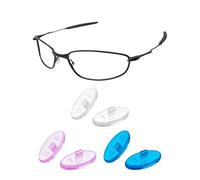 PapaViva Plaquettes de nez de rechange pour Oakley Ejector OO4142, Bleu foncé + violet clair + transparent - 3 paires, Euro Fit