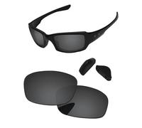 PapaViva Verres de rechange pour lunettes de soleil Oakley Fives Squared OO9238 54 mm Noir uni Pro+ Anti-buée Polarisées
