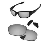 PapaViva Verres de rechange pour Oakley Fives Squared, argent chrome, 0