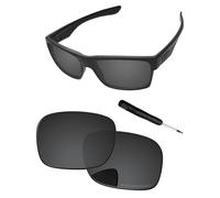 PapaViva Verres et tournevis de rechange pour lunettes de soleil Oakley TwoFace OO9189, noir uni, TwoFace