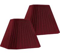 PAPAYA Abat-jour plissé bordeaux à couverture rigide Empire Transitional 16,5 cm de haut x 33 cm de bas x 26,7 cm de haut (araignée) Support de harpe inclus Abat-jour pour lampes de table et
