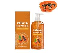 Papaya Gel douche exfoliant à l'extrait de paya bio, un parfum fruité agréable, éclaircissant et lissant, nettoyage doux et frais, pour une peau éclatante et douce (1)